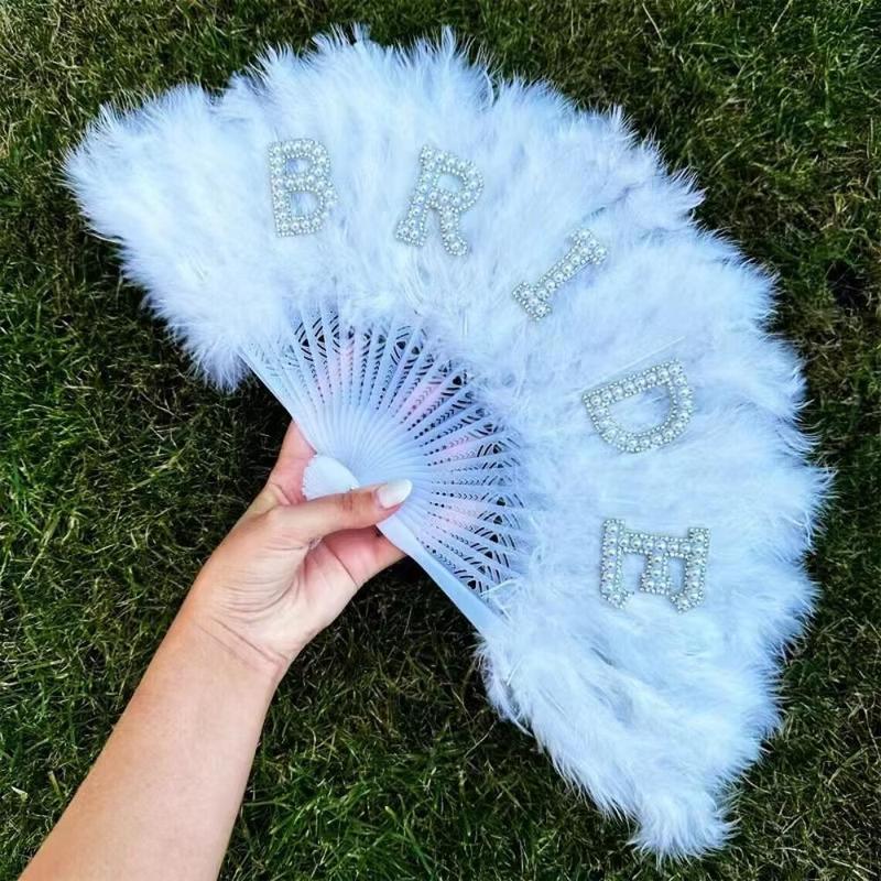 Product Introduction of Wedding Party Decoration, 1 Count Bride Feather Fan, Wedding Party Decoration Supplies, Party Gifts for Bride, Wedding Party Decoration Supplies, Masks 3