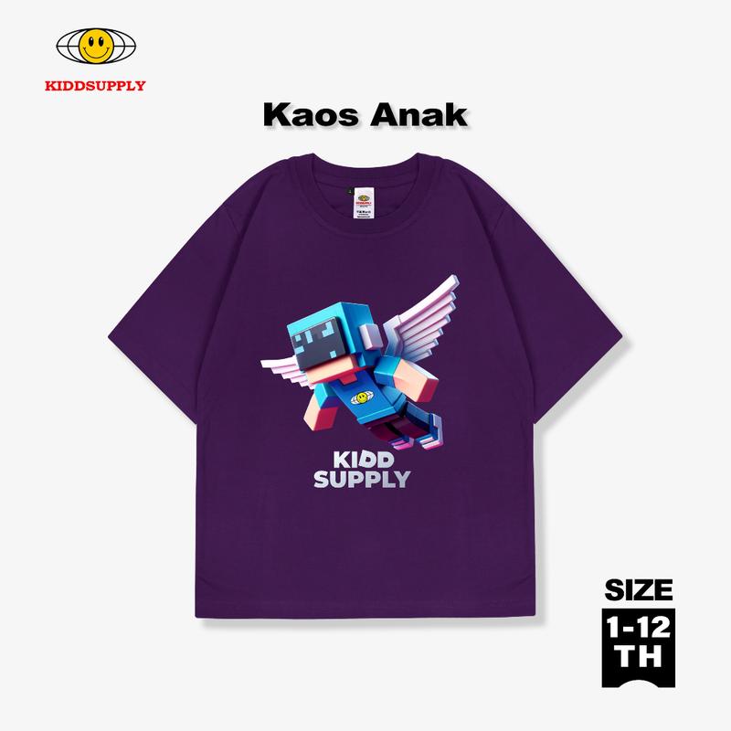 KiddSupply Kids Tshirt Fly Black & Purple l Kaos Anak Unisex TSKD050 1