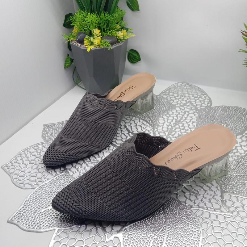 SANDAL HEELS HAK KACA 5CM TRENDY CASUAL TERBARU DR-01 Shoes Wanita Sendal 5