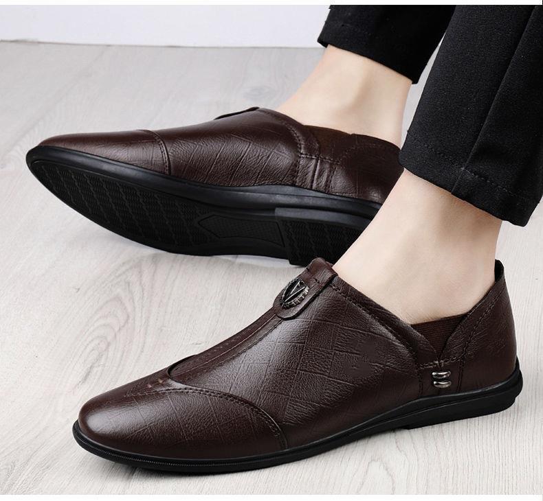 Product Introduction of Giày Da Đi Chơi Cho Nam, Da Thật Da Bò, Đế Mềm, Thoáng Khí, Dễ Phối Đồ, Giày Lười, Lofter, Thích Hợp Cho Mùa Lò Xo, Năm 2023 20