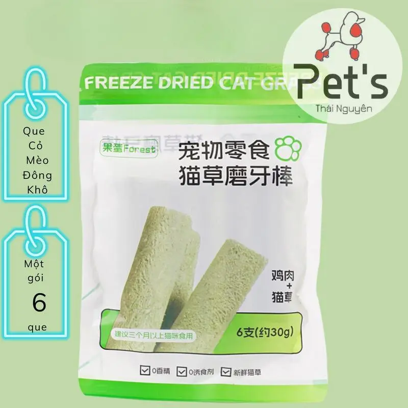 CATNIP - Que cỏ mèo, Thanh cỏ mèo, cỏ mèo vị thịt gà, Làm Sạch Răng Và Tiêu Búi Lông cho Mèo 1 gói 6 thanh 30g 3