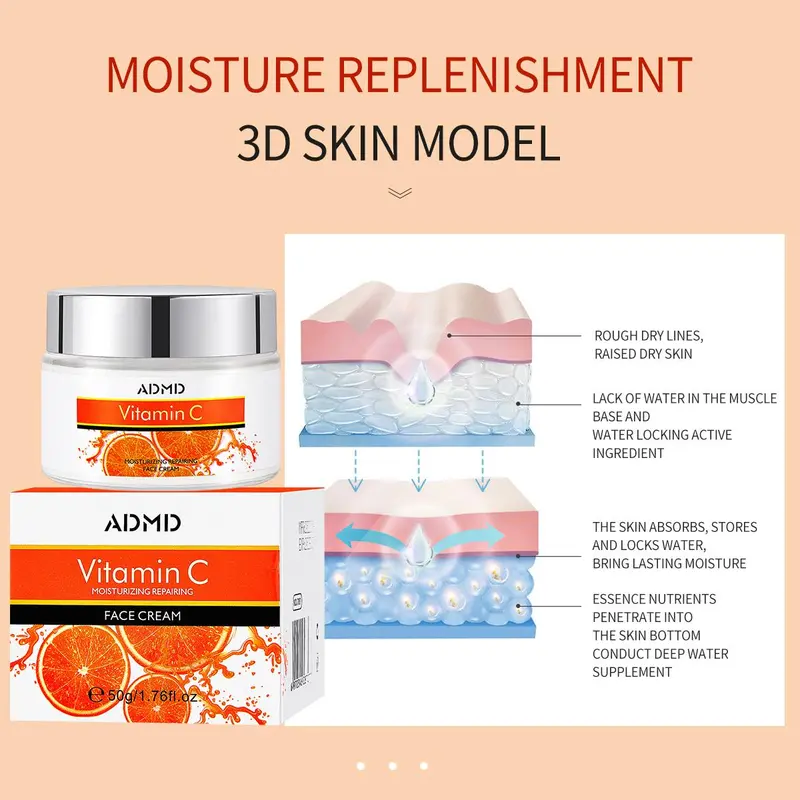 Comfort Vitamin C Moisturizing Skincare Cream, Hydrating Nourishing Face Care Cream, Gentle Face Moisturizer for Soothing Dry Skin, Face Skin Care Vitamins Products for Women & Men 4