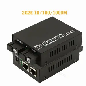 Media Converter Fiber Ethernet Switch Fiber Transceiver 2F2E Optik 2 SC 2 RJ45 20km SC 1000Mbps Singlemode With Power