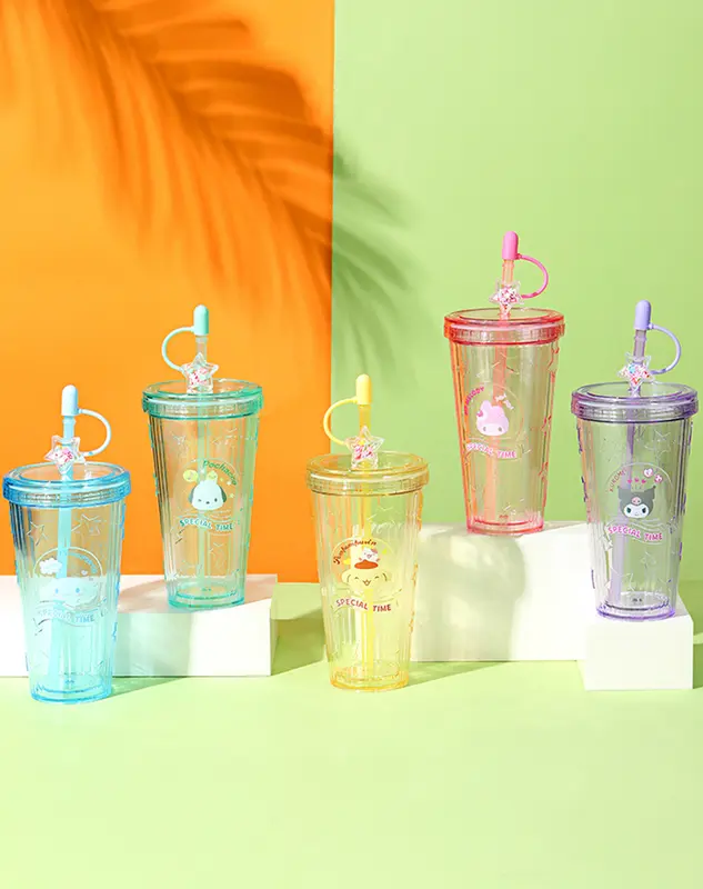 Miniso Sanrio Characters Botol Air Minum 420ml Aesthetic Tumbler Minum Botol Minum Unik Cantik Dengan Jerami 0