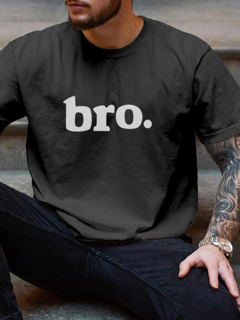 Product Introduction of Men's 100% Cotton Casual T-Shirt - Soft Crew Neck Tee with "BRO" Graphic Print, Lightweight & Comfortable for Summer Outdoor & Loungewear, Outdoor Tshirt | Casual Style Shirt | Breathable Cotton 6