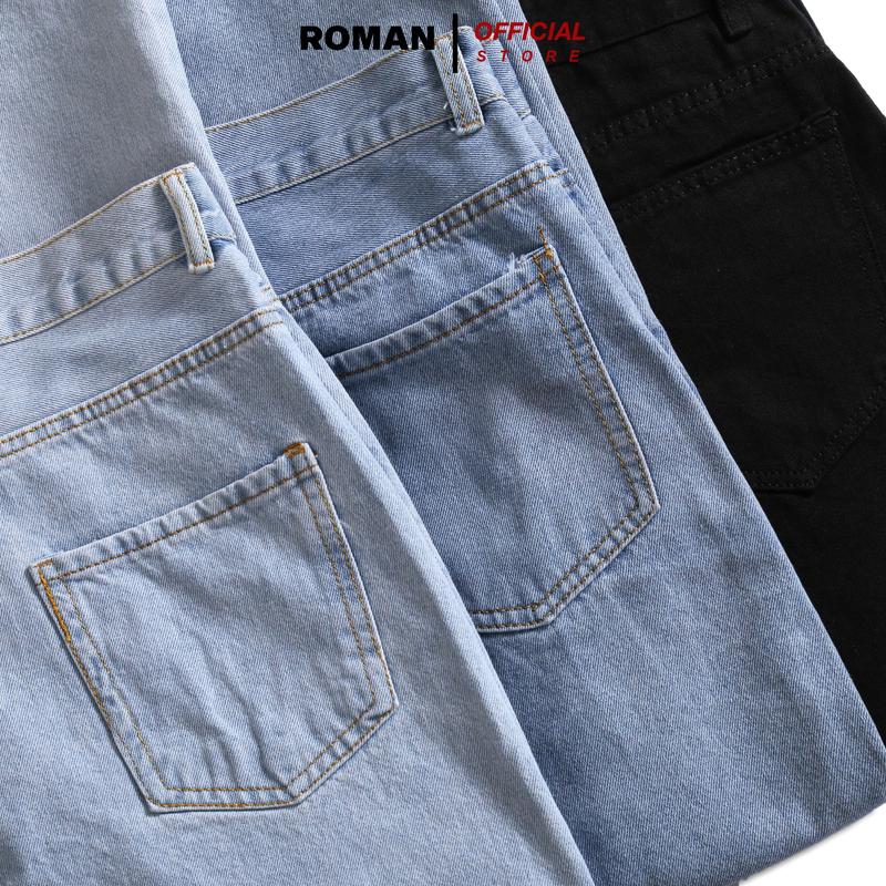 Quần jean baggy nam ống rộng suông đứng chất bò cao cấp ROMAN QJ03 suong 6