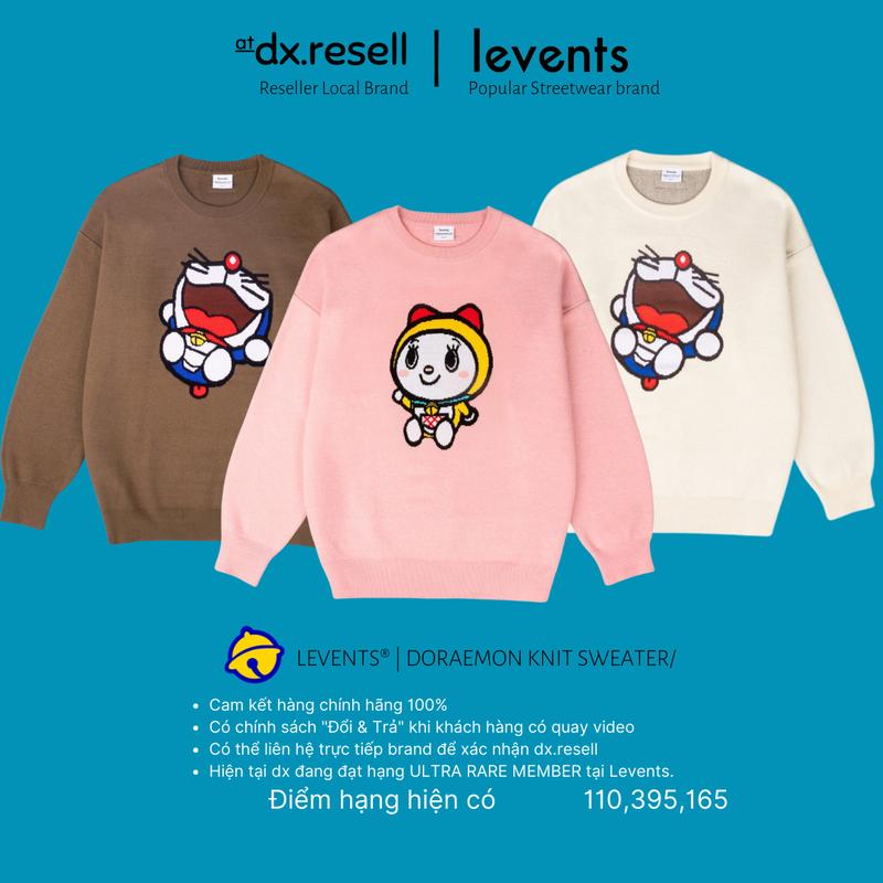 Áo Tay Dài LEVENTS | DORAEMON KNIT SWEATER (BROWN,CREAM) chất liệu Len lần đầu LVS áp dụng