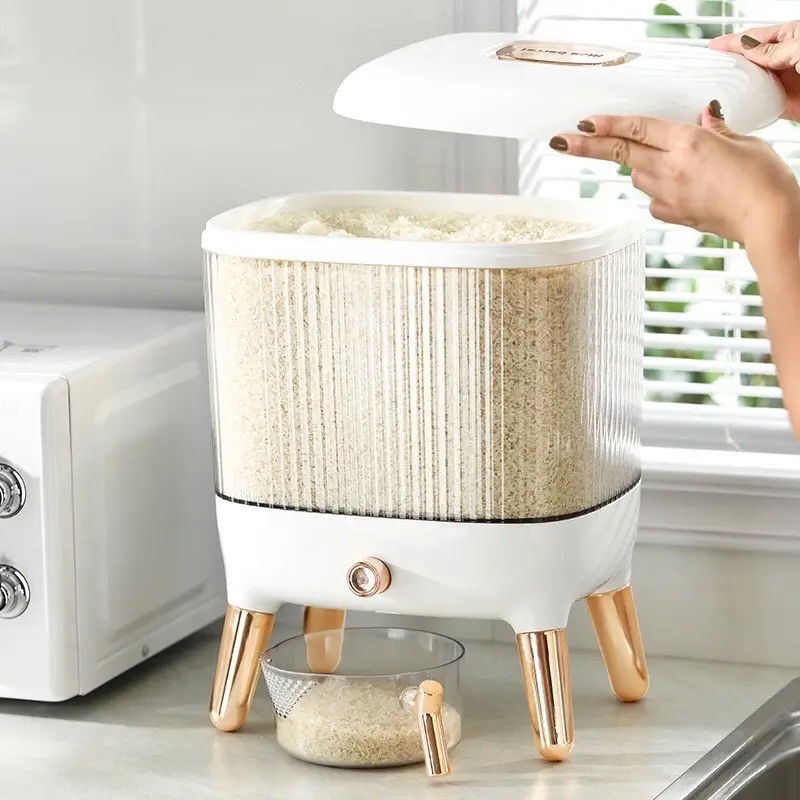 (READY STOCK) Dispenser Beras Rice Box Tempat Penyimpanan Beras Otomatis Dengan Wadah Pengering Beras Putih 1