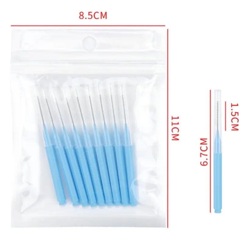 10pcs Eyebrow Mini Brush Eyelash Micro Kuas Kecil dengan TUTUP Ultra Brow Perm Dental Teeth Cleaning Interdental Sikat Bayi Elastis Menaikan Alis 4
