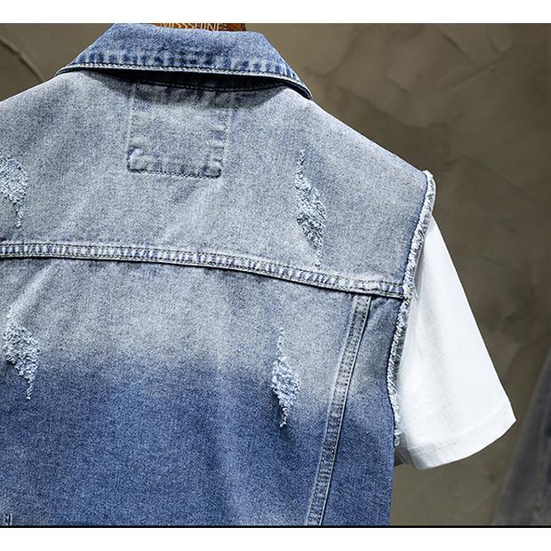 Áo Vest Denim, Phong Cách Hàn Quốc, Dễ Phối Đồ Mặc Cả Mùa, Bông Vá Thời Trang Menswear Nam Menswear Nam 3
