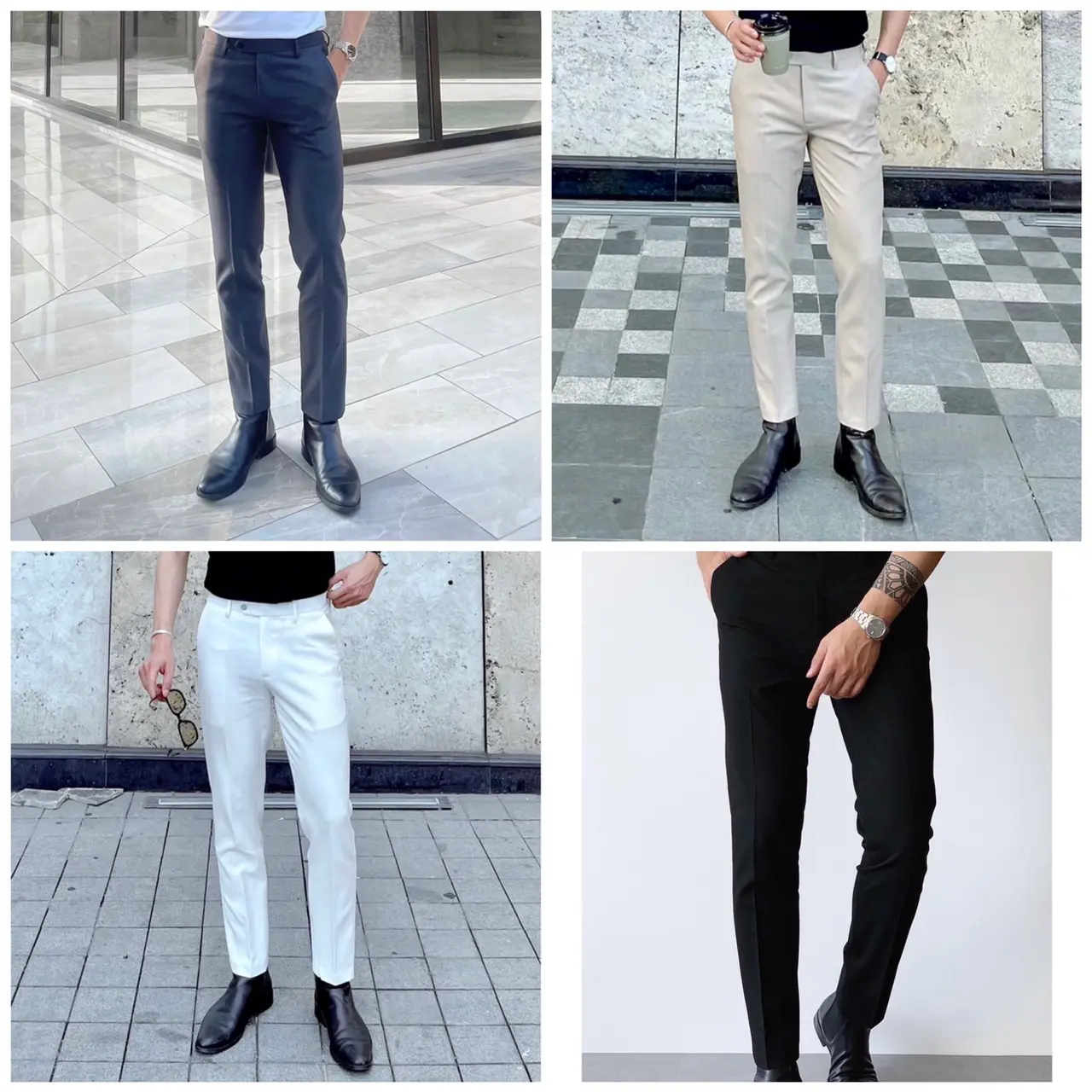 Quần tây âu slim hàn quốc ôm ống nhẹ dáng đứng