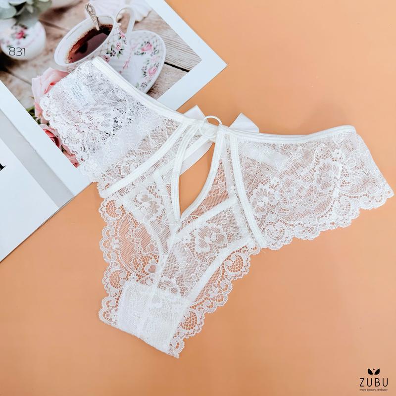 [831] Quần chất liệu ren phối nơ (Set 2quần) 5