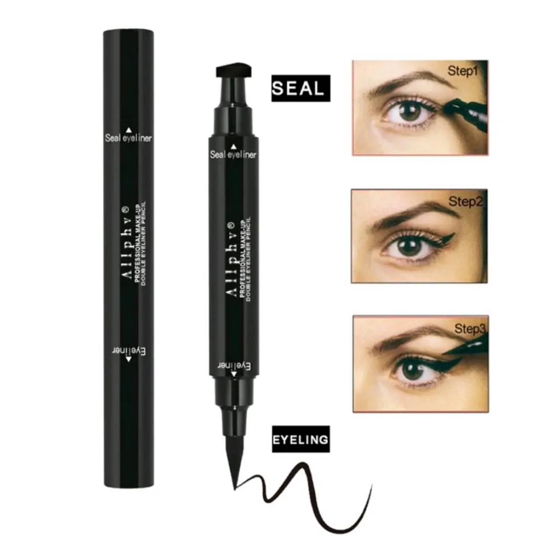 Allphv Eyeliner Segitiga Seal 2-in-1 Tahan Lama Black Eye Hitam Liquid Waterproof