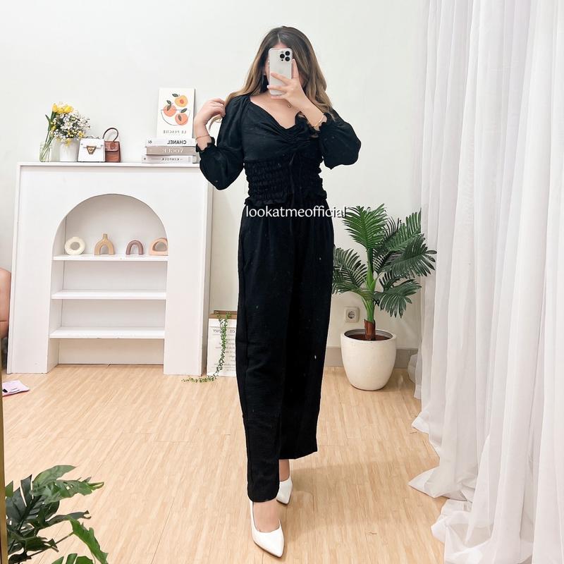 lookatmeofficual - Giselle Set 2in1 Bahan Crinkle Premium 6793 Baju Celana 2