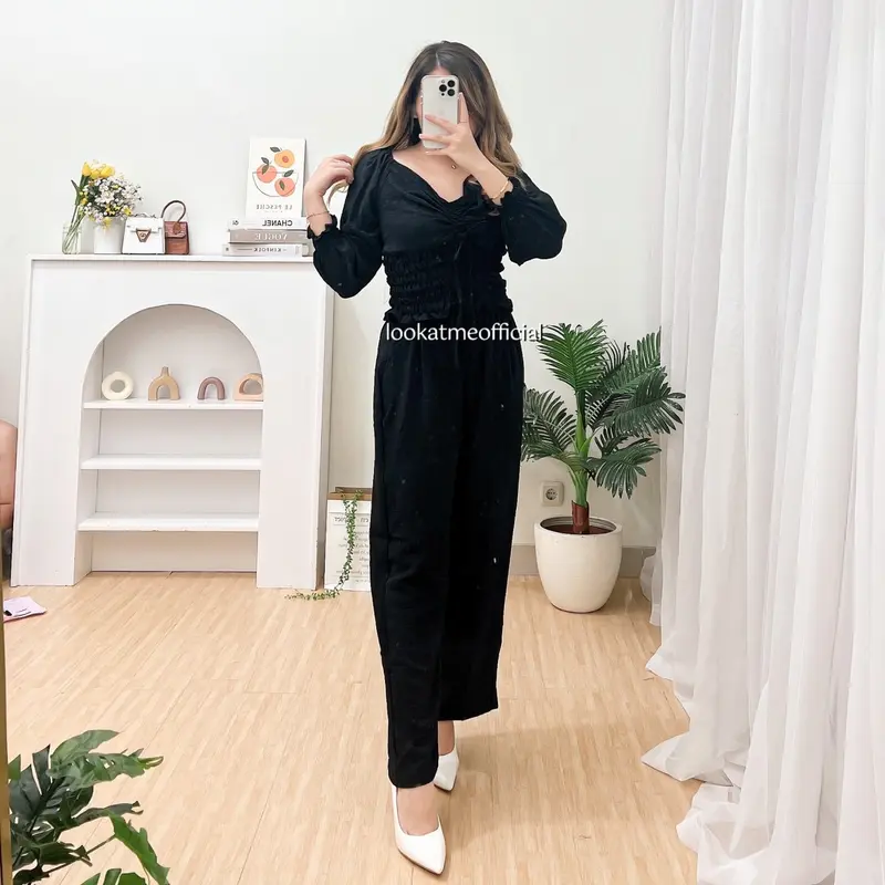 lookatmeofficual - Giselle Set 2in1 Bahan Crinkle Premium 6793 Baju Celana 2