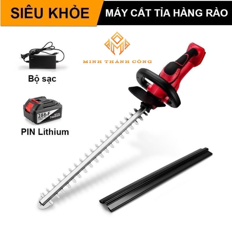 Máy cắt tỉa hàng rào cây cảnh Laipusen động cơ lõi đồng không chổi than lưỡi cắt 2 chiều dùng chân pin phổ thông