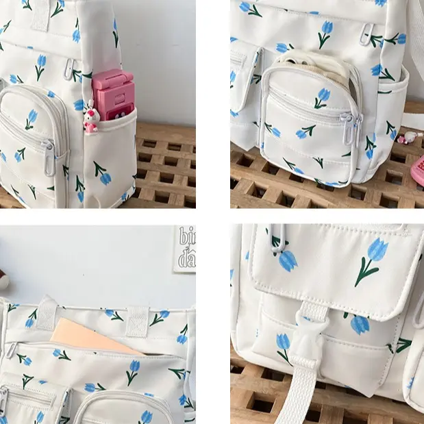 Mismi Kiara Bag Tas Selempang Wanita Stylish Flower Korea Sling Bag Perempuan Travel Tote Bag Resleting - 38K 7