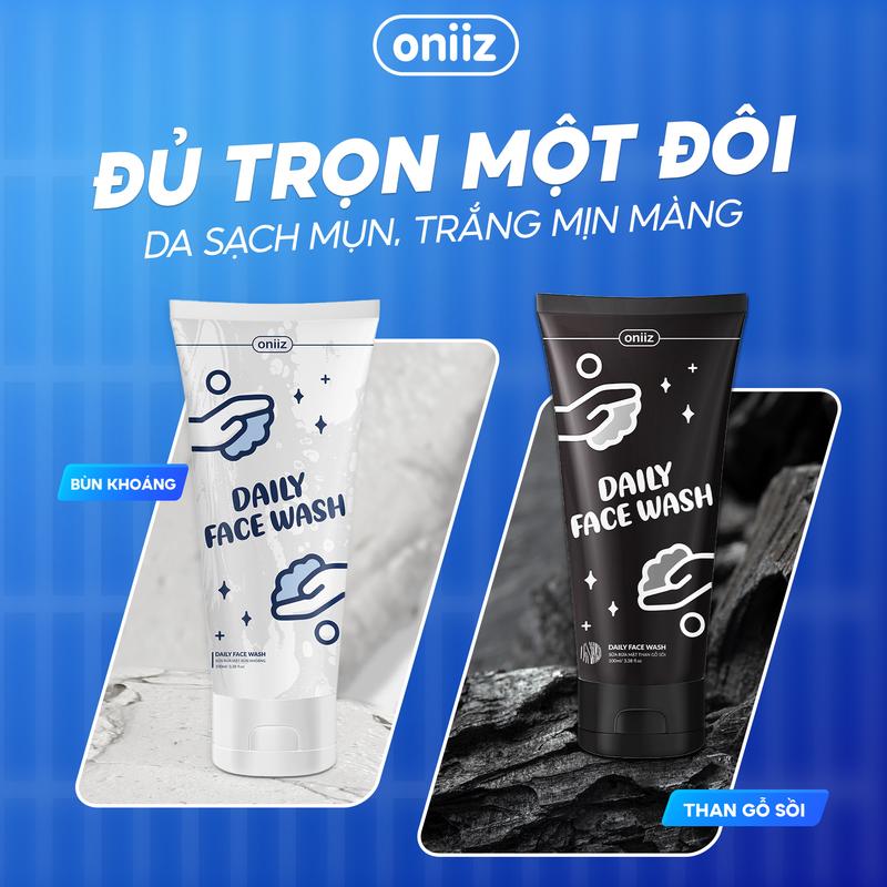 Product Introduction of Oniiz Boy | Sữa rửa mặt Daily Face Wash than gỗ sồi, bùn khoáng Oniiz làm sạch bụi bẩn, dầu thừa ngừa mụn cho da 100ml 1