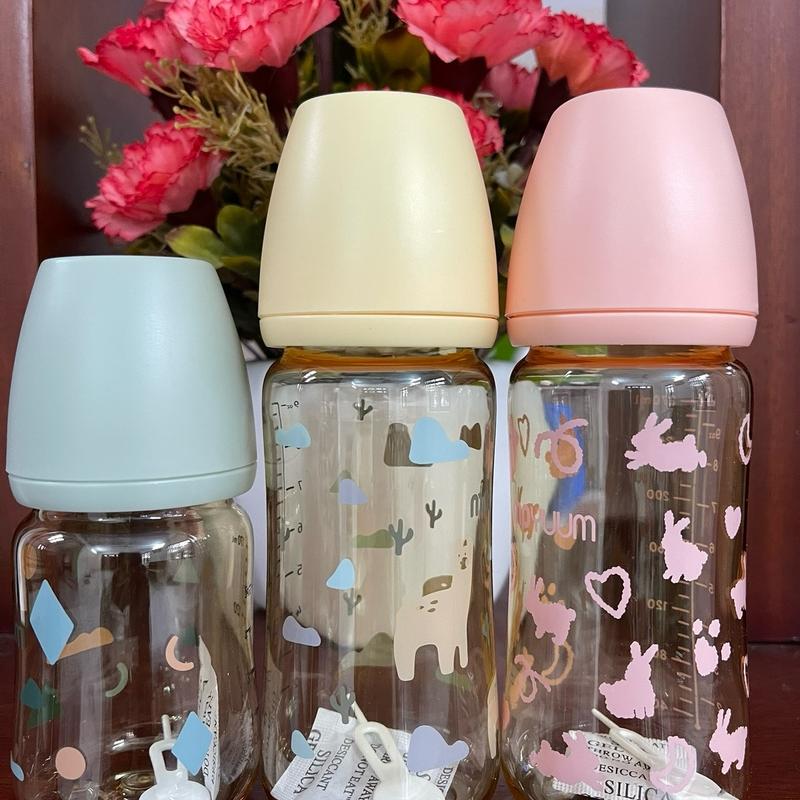 Bình sữa moyum họa tiết siêu xinh tặng núm trơn Cho Bé