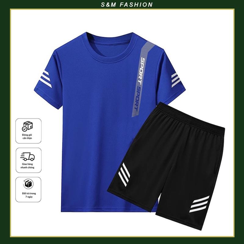 Bộ quần áo thể thao nam nữ BigMan - Bộ đồ in sport thể thao tập gym chạy bộ thoáng khí không xù vải đủ size 30-90kg 2