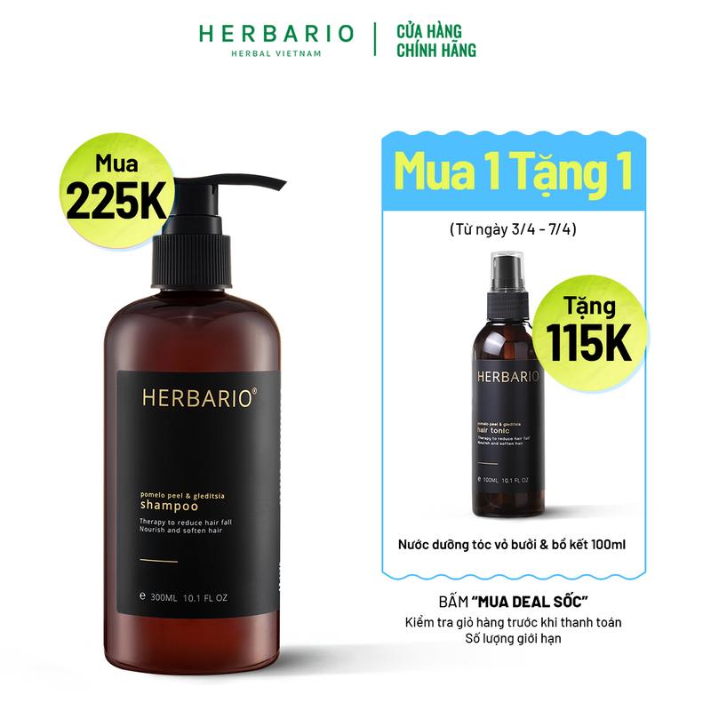 Dầu gội vỏ bưởi và bồ kết Herbario 300ml