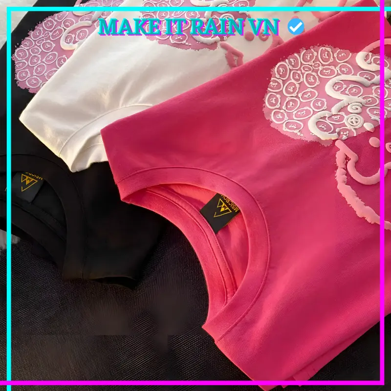 [MUA ÁO CÓ QUÀ] Áo Thun Unisex HAPPY IN NỔI Make It Rain VN, Áo Phông Nam Nữ Form Rộng Cổ Tròn 4