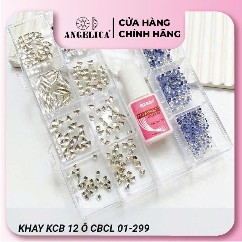 Khay 12 Ô Mix 175 viên chân bằng + 1000 viên Chân Lưới tặng kèm 1 Keo MXBON - CHÍNH HÃNG ANGELICA KCB Nữ