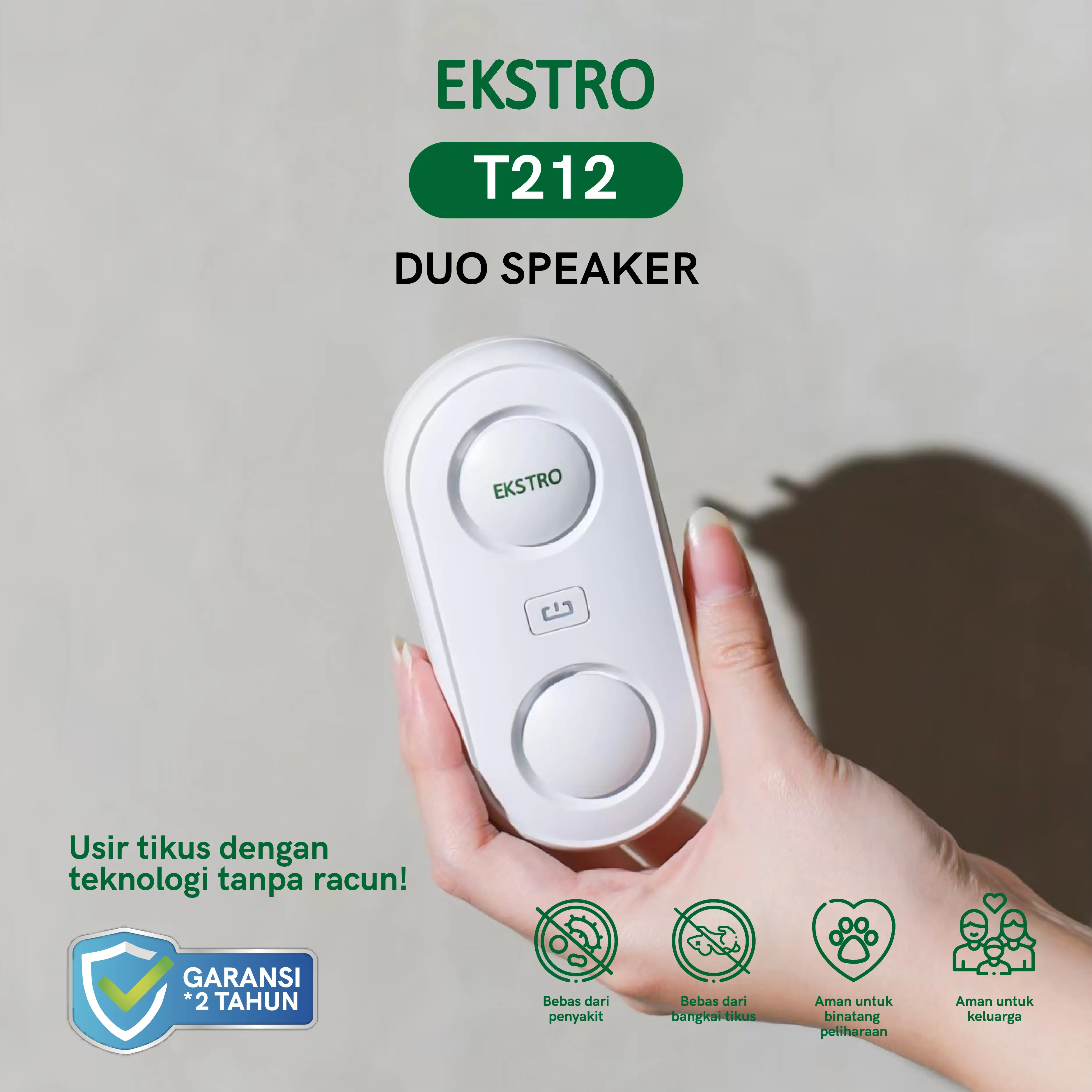 T212 (2 speaker) Pengusir Tikus Ultrasonic - Elektrik Tanpa Racun Perangkap