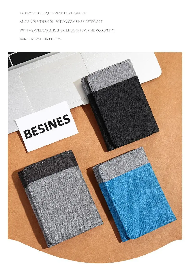 Product Introduction of Ví Vải Bố, Dành Cho Nam, Thiết Kế Đơn Giản, Bán Chạy, ví đựng tiền Xu, Thích Hợp Cho Học Sinh, Túi Đựng Căn Cước, Ngăn Đựng Thẻ, Ví Ba Trong Một, Giá Trị Cao, Năm 2025 4