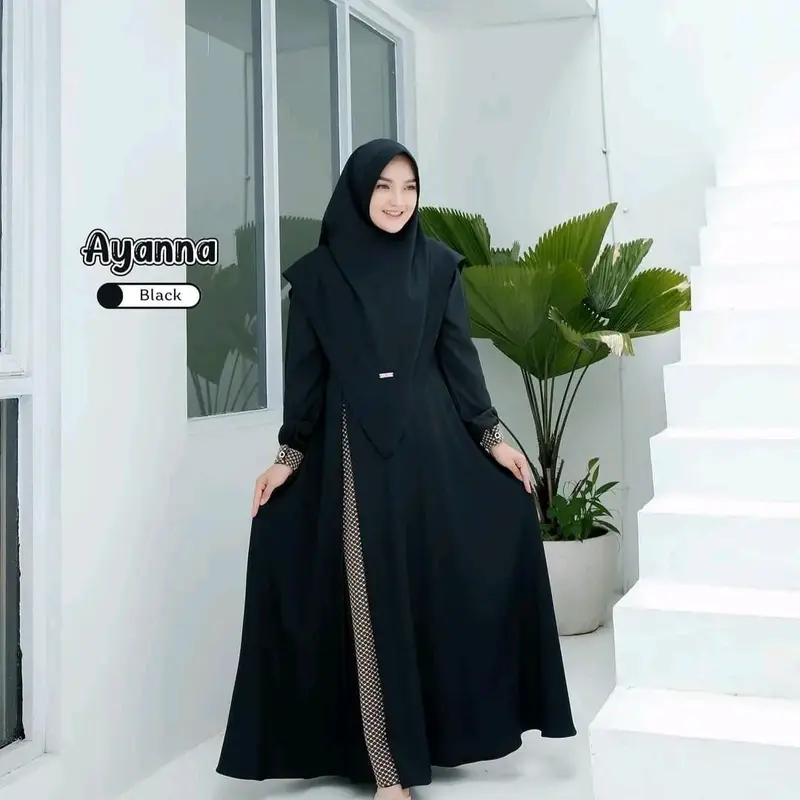 Mys - ayyana gamis set hijab wanita ukuran jumbo M L XL XXL busui priendly 4