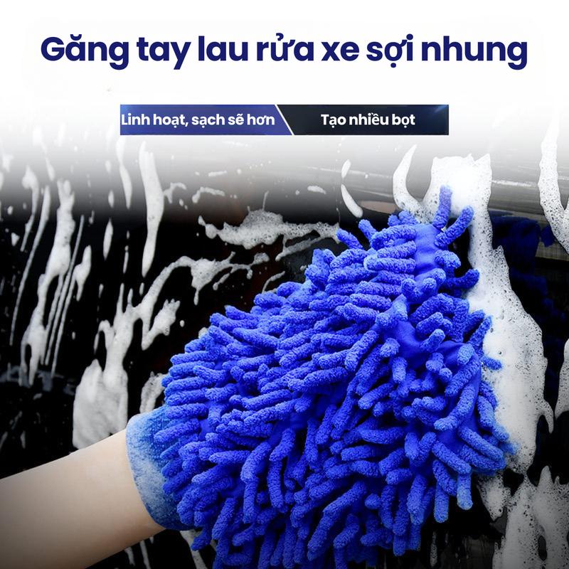 Găng tay rửa xe lau chùi Ô Tô chuyên dụng, găng tay chùi rửa, vệ sinh oto, xe máy, xe tải, gương kính, đồ gỗ, bàn