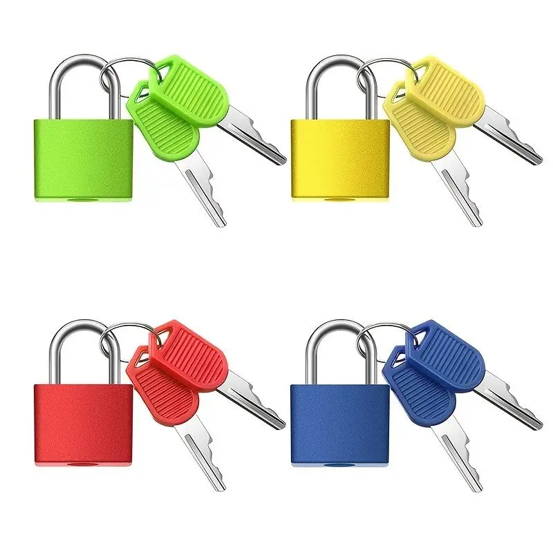 Random Color Durable Padlock, Small Portable Multi-color Keyed Locks for Luggage, Gym & School Security, Padlocks & Hasps, Hardware, Yellow
