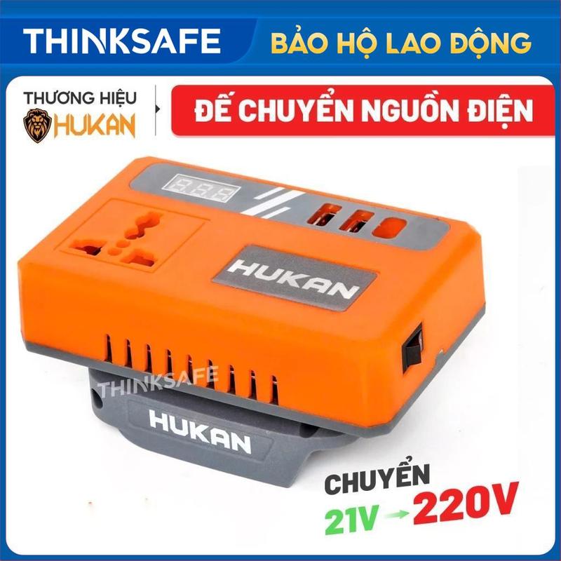 Đế chuyển đổi nguồn điện pin 18-21V sang điện 220V HUKAN G1-BCN0214 dùng được quạt Chân pin phổ thông dùng gia đình