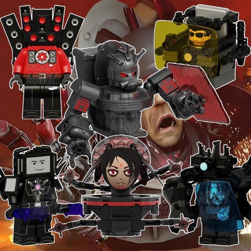 Minifigures Toliet Skibidi, TV Titan Monitor, Người Đàn Ông Loa, Khối Xây Dựng, Đồ Chơi Trẻ Em Bộ Lắp Ráp Xếp Hình Toy 1