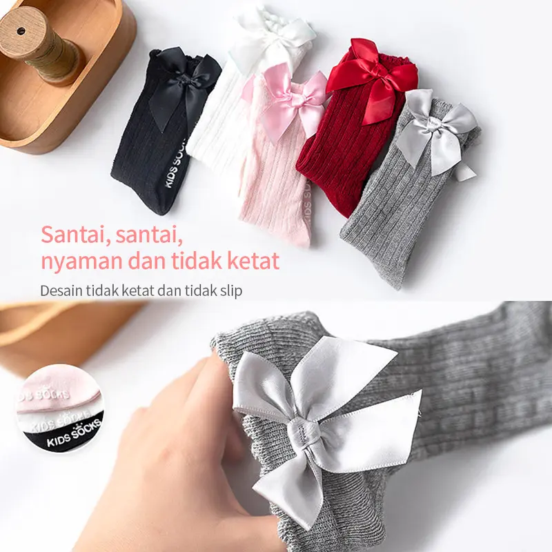 LAKOE Kaos Kaki Panjang Anak Bayi Lucu/ Kaus Kaki Bayi Perempuan Untuk 0-3 Tahun 4