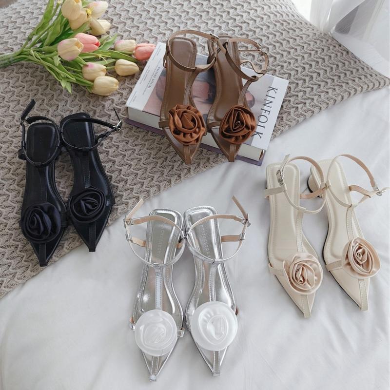 Sandanl cao gót  5cm NGỌC TRINH STORE  dây mảnh kết hoa phong cách hàn quốc kb 047 Jean Nhung Nữ DéP Shoes GiàY