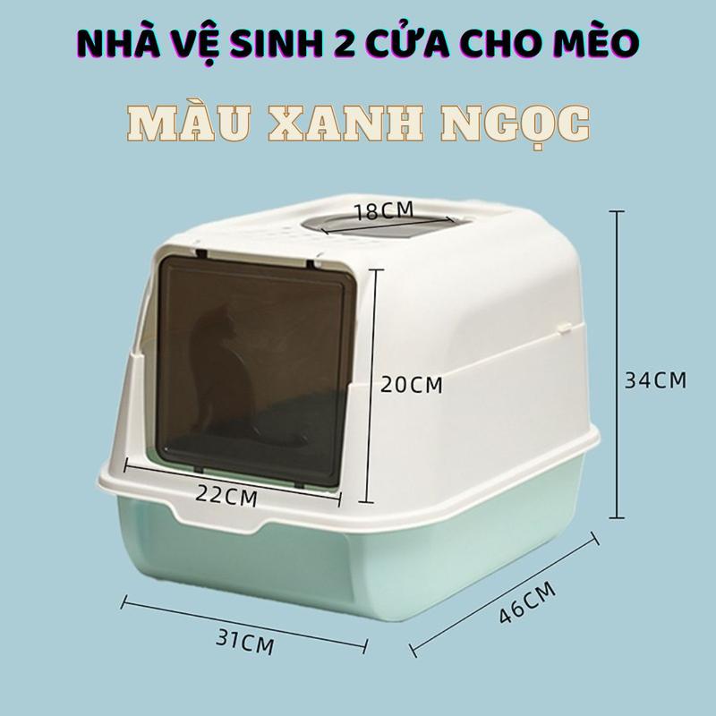Product Introduction of [Có kèm xẻng] Nhà Vệ Sinh 2 Cửa Cho Mèo 46x31x34cm, Thiết Kế Ưu Việt Chống Văng Cát, Tặng Kèm Xẻng Xúc chuồng  vệ 11