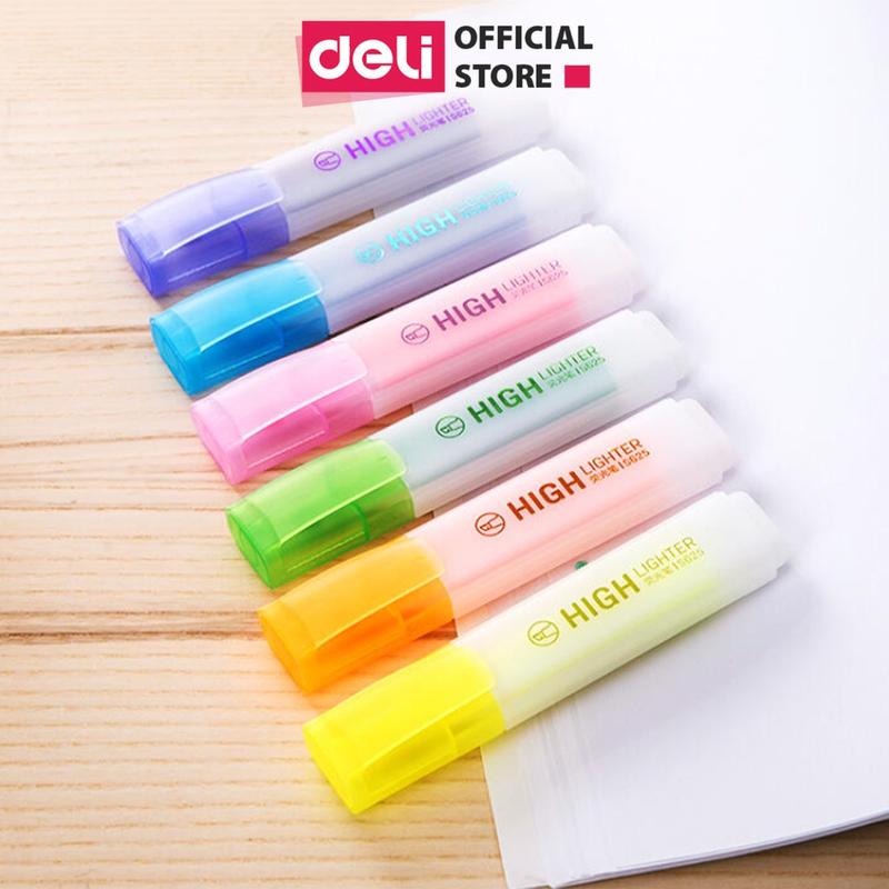 Bút highlight đánh dấu nhấn dòng dạ quang Deli - màu pastel, neon - phù hợp cho học sinh văn phòng tiện dụng- S625