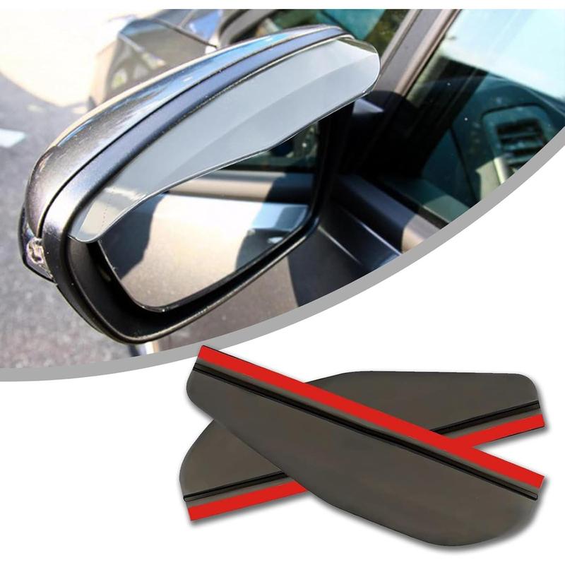 thumbnail image 2 of BESULEN Car Rear View Mirror Rain Visor Guard, 2 Pcs Black Rain Eyebrow For Side Mirror, Waterproof Auto Mirror Visor Smoke Guard Cover, Accessories For Most Car SUV Truck (Black 2 of 14