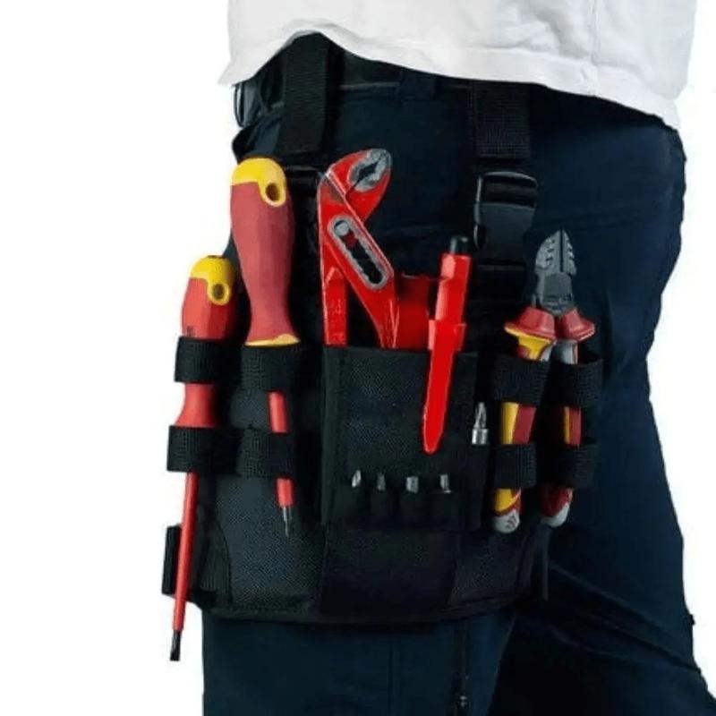 TikTok Shop Canvas Tool Organizer for Leg Electricians Roofers Handyman Tactical Leg Tool Pouch with Multiple Pockets Tool Belt with Leg Strap Hammer Holder Screwdriver Slots Cell Phone Pocket