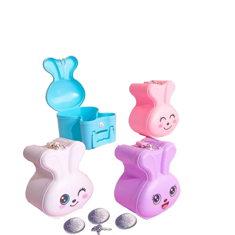 Cute Rabbit Design Piggy Bank, 1 Count Large Capacity Portable Piggy Bank, Cartoon Love Rabbit Piggy Bank for Home Office School Bedroom Decor 0