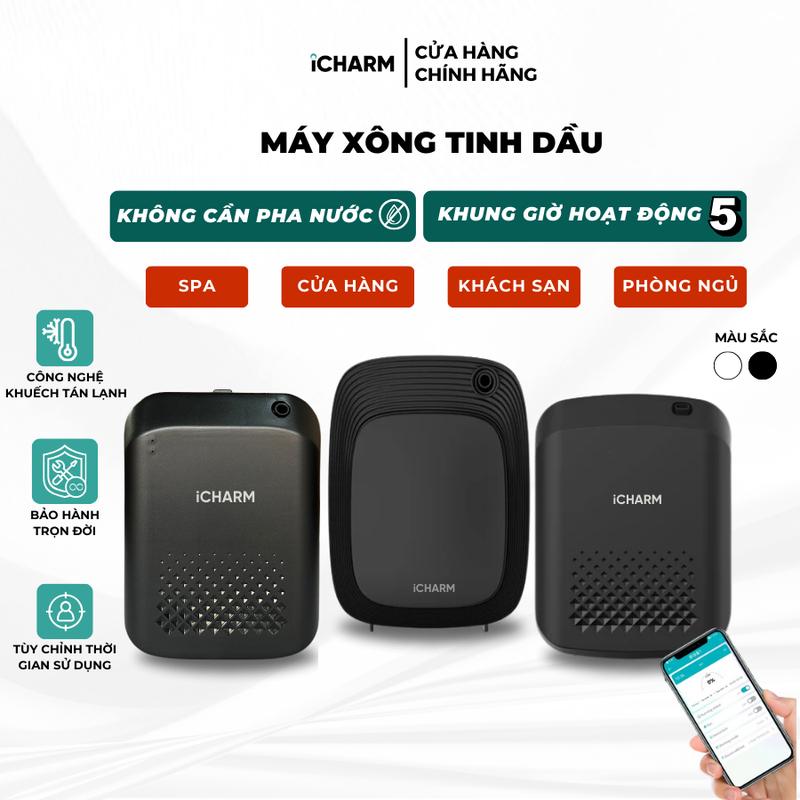 Máy xông tinh dầu,  Phun Tinh Dầu, khuếch tán tạo mùi thơm công nghiệp cho khách sạn, spa, cửa hàng và trong phòng iCHARM