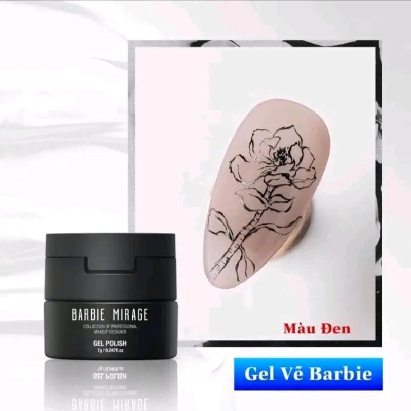 Gel vẽ nổi trắng đen của barbie mirage( gel úp ngược) e về hàng nha.  ️️️Chất đặc, dễ dàng vẽ các nét nổi, ko bị tràn như dòng gek khác, Hãng này thì cacs bác khỏi lo về chất ạ 4