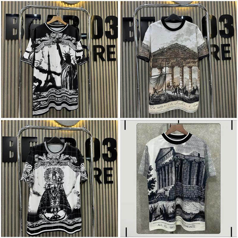 ÁO PHÔNG D.G HỌA TIẾT IN 2 MẶT TRƯỚC SAU ( có logo + tem mác chuẩn ) HOTREND NAM NỮ Cổ Tròn Unisex Menswear