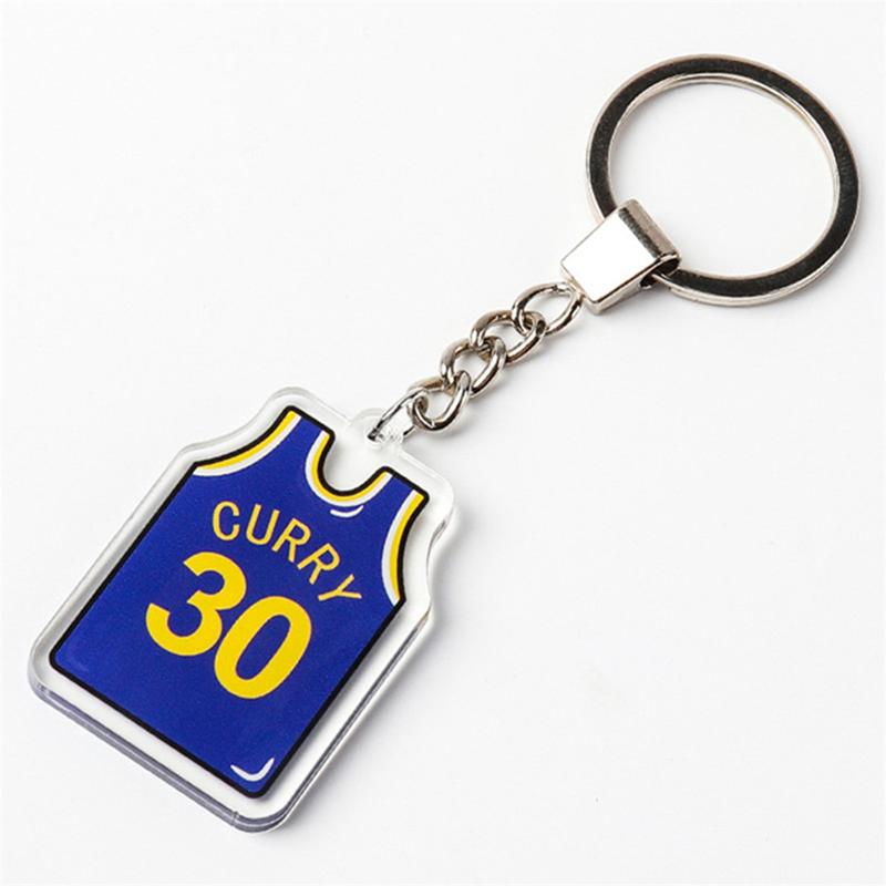 Product Introduction of Printed On Both Sides Jersey Shape Keychain Charms Sports Key Rings Basketball Fan Trinket Souvenir Accessories Gifts 24