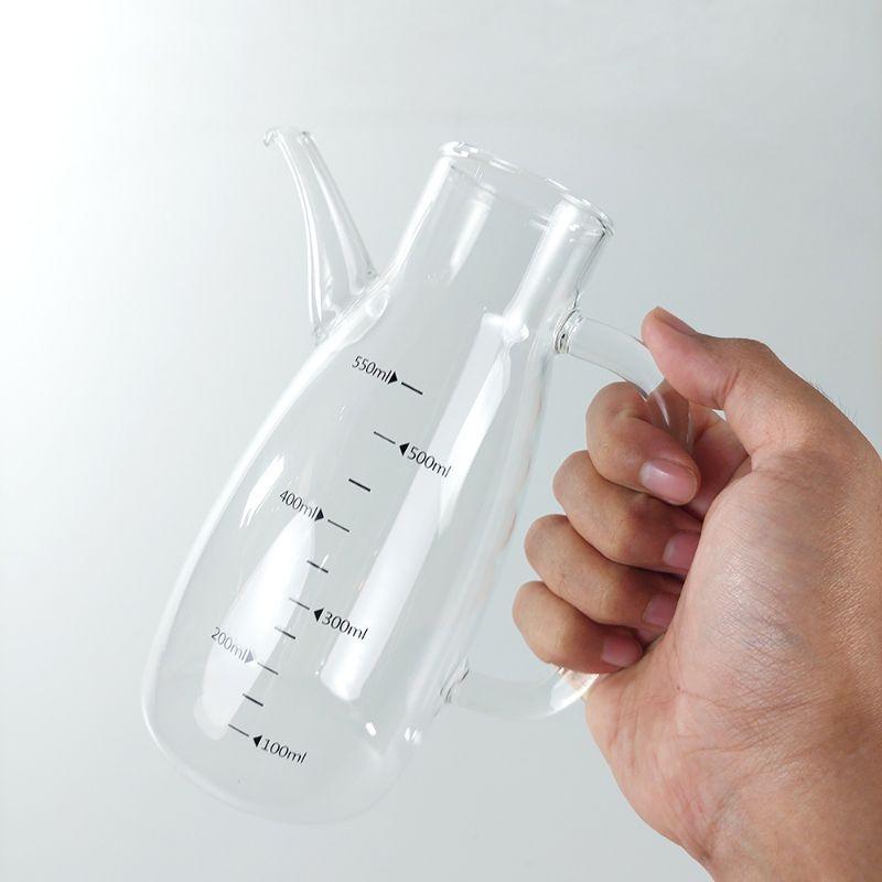 Botol Minyak Goreng Borosilicate Glass Wadah Kaca Oil Pot Leak Proof Tutup Kayu 700 ML 5
