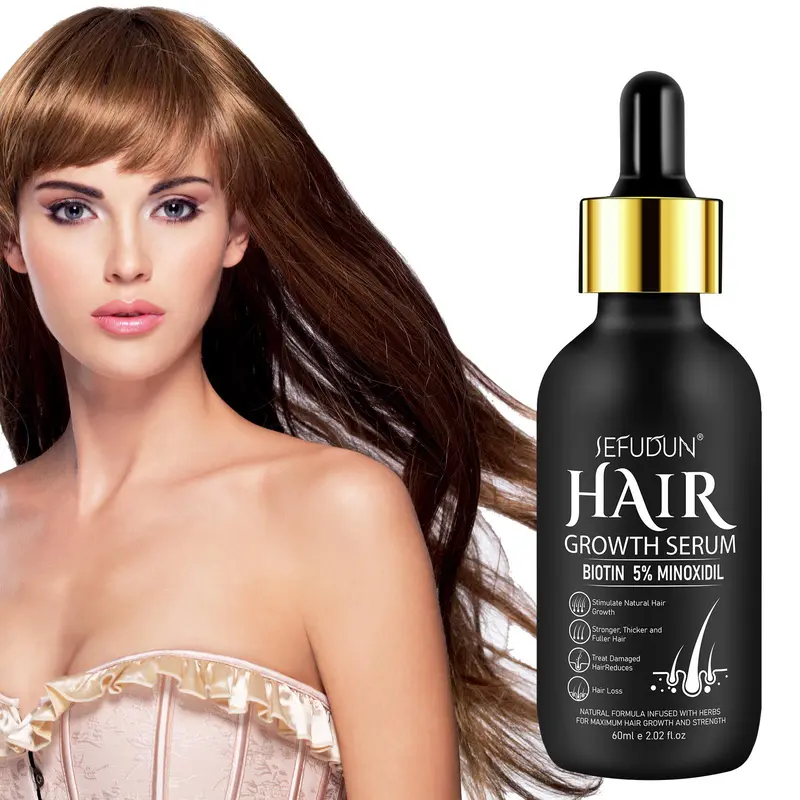 5% Minoxidil Hair Serum, Safe and Effective Hair Strengthening Serum with Biotin for Thinning Hair, Creat Fuller, Thicker Hair, Hair Care Product for Men & Women, Christmas Gift, Suitable for All Hair Types 7