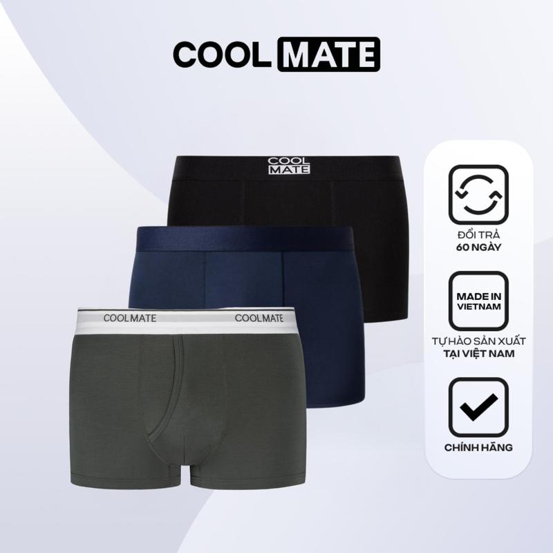 ƯU ĐÃI TRẢI NGHIỆM Combo 03 Quần lót nam dáng Trunk Excool Không đường may + Khe moi + Bamboo Boxer Sịp - Coolmate