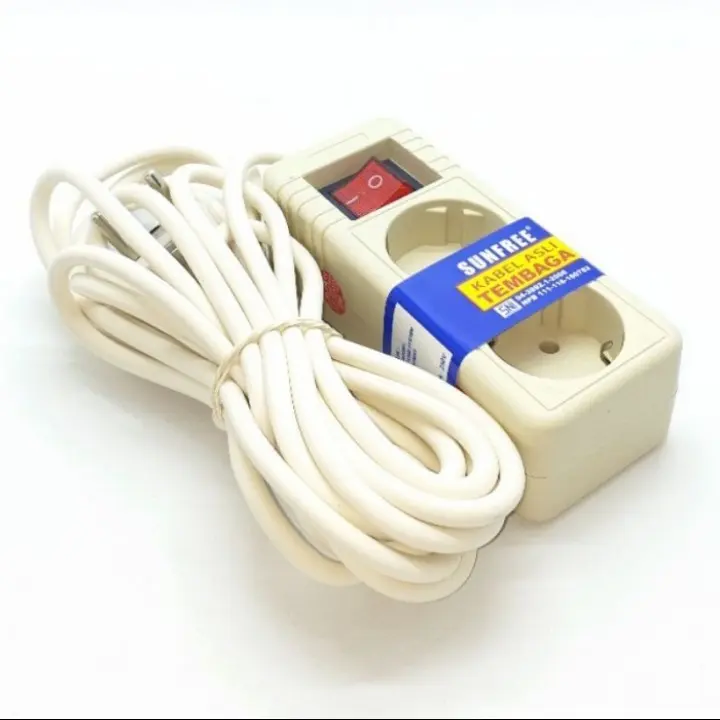 Sunfree Jupiter Terminal Stop Kontak 2 Lubang Dengan Panjang Kabel 1,5 & 3M & 5M