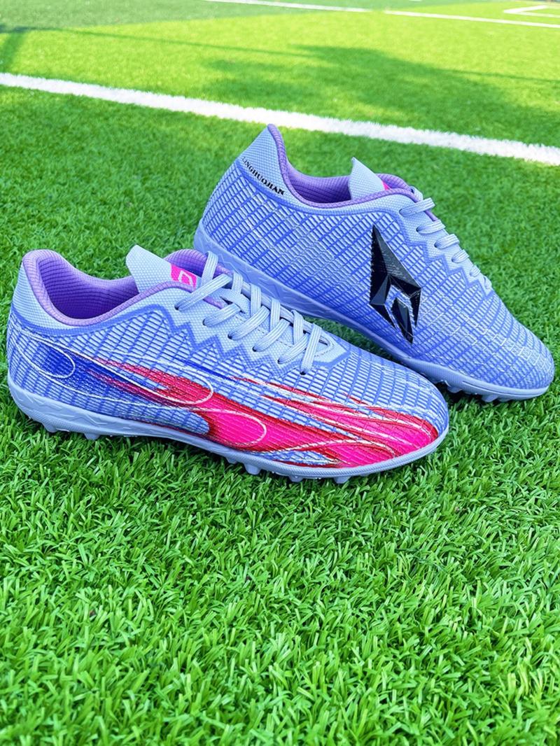 Product Introduction of Men's Colorblock Lace Up Soccer Shoes, Breathable Comfortable Football Shoes, Professional Football Cleats for Outdoor Training & Competition 1
